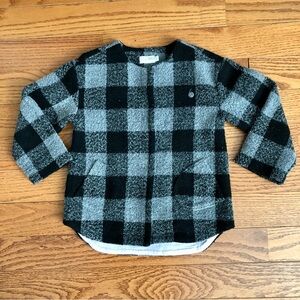 Elle Baby Plaid Buffalo Check Button Down Peacoat Black and Gray Girl’s Size 6/7